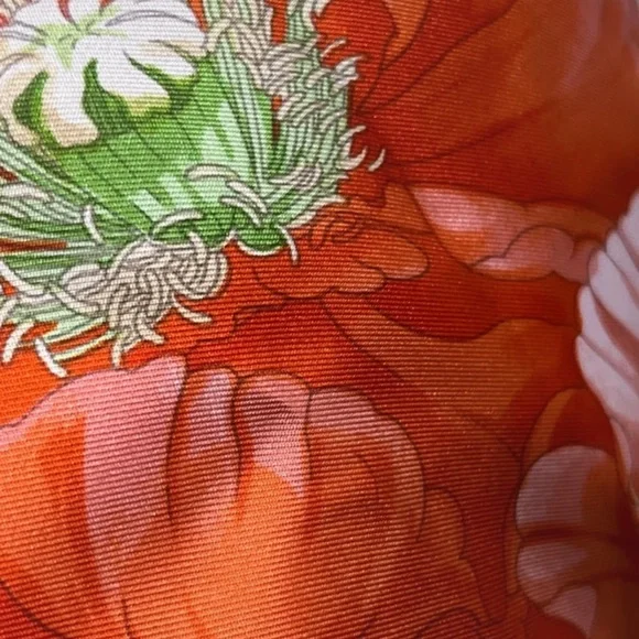 Valentino Green and Red Silk Floral Scarf